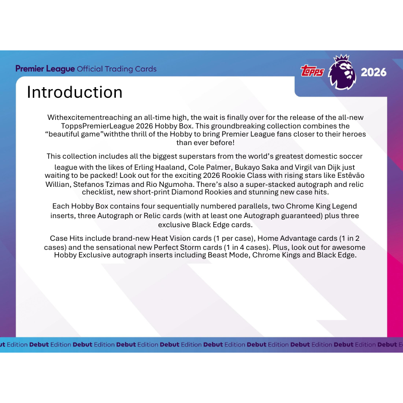 2025/26 Topps Premier League EPL Soccer Hobby Box