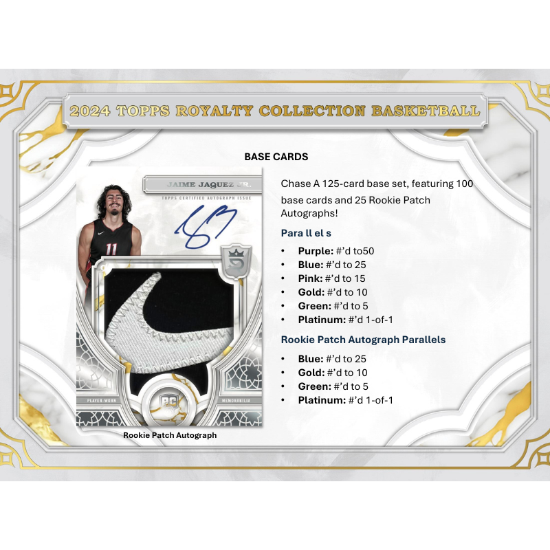 2023/24 Topps Royalty Collection Basketball Hobby 4 Box Case